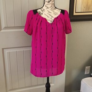 Worthington pink and black elegant blouse